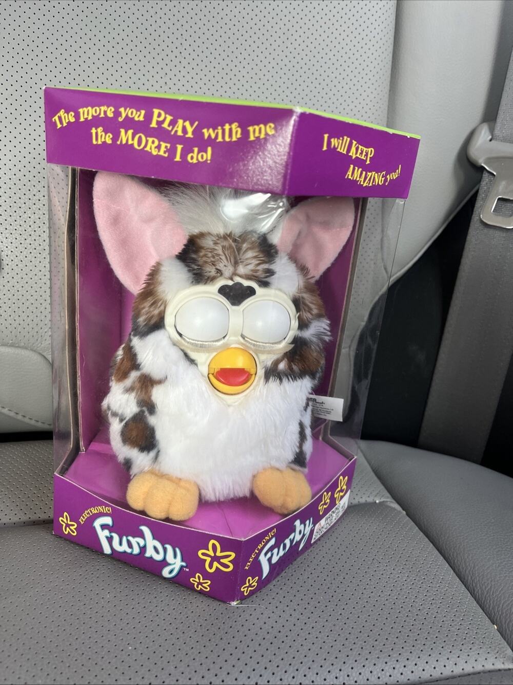 New Sealed Vintage 1998 Furby Tiger Electronics SNOW LEOPARD Brown Eyes 70-800